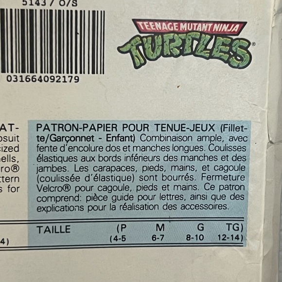 Butterick 5143 Kids Size 4-14 Teenage Mutant Ninja Turtles Playsuit patterns - Picture 8 of 9